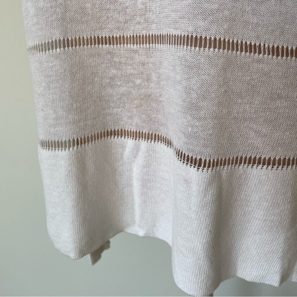 L.A.M.B. White Multi Linen Blend Long Sleeve V-Neck Light Weight Sweater Size S - Picture 9 of 12